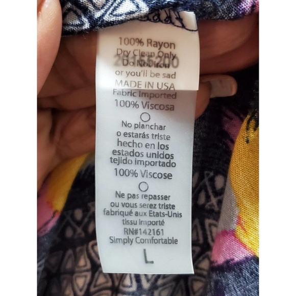 Multicolor Women's 100% Rayon Long Sleeve Casual Open Front Long Kimono Large - Picture 9 of 10